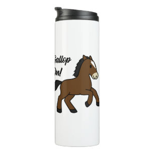 Garrafa Térmica Galope Adorável! Design de Cavalo Kawaii Feliz