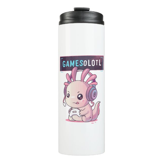 Garrafa Térmica Gamesolotl - Axolotl Gamer (Frente)