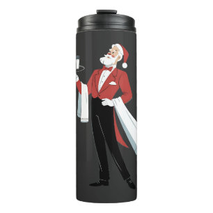 Garrafa Térmica Garçonete Natal Papai Noel Servidor Natal