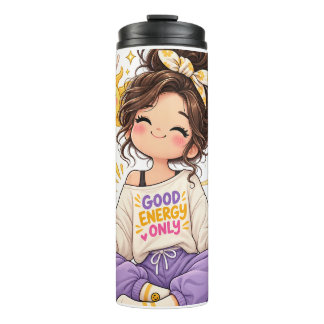 Garrafa Térmica Garota Fofa "Só Energia Boa" Tumbler Térmico - Aes