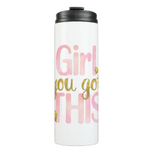 Garrafa Térmica Garota Você Tem Essa Quota Motivacional Design