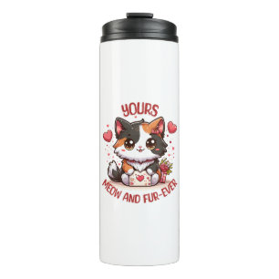Garrafa Térmica Gatinho Calico Adorável Dia dos Namorados