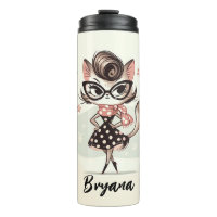 Gatinho Feminino Vintage Retro Com Óculos De Gato