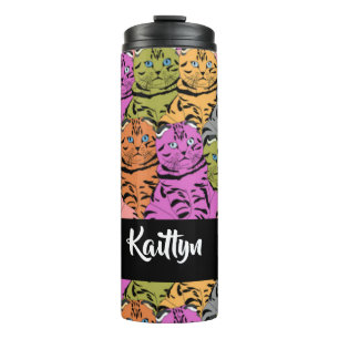Garrafa Térmica gatinhos de distribuição de nomes personalizados