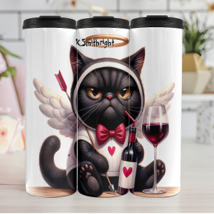 Garrafa Térmica Gato Cupido Com Vinho