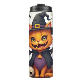 Garrafa Térmica Gato de bruxa do Halloween Tumbler