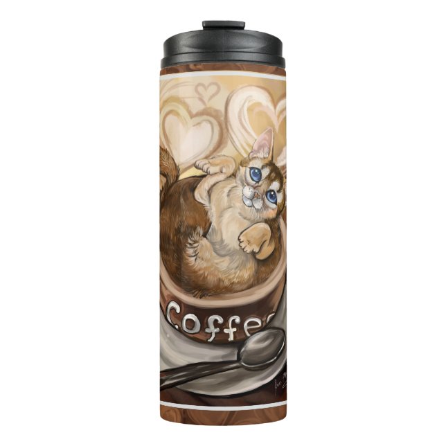 Garrafa Térmica Gato de café (Frente)