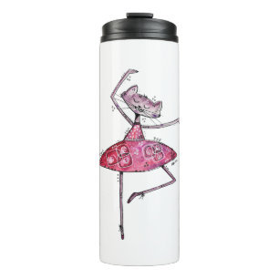 Garrafa Térmica Gato de dança branca