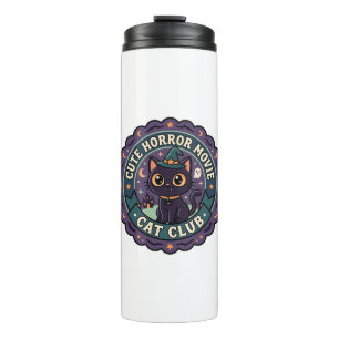 Garrafa Térmica Gato de Filme de Terror Fofo Camiseta Fofa - Cu
