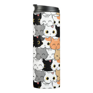Garrafa Térmica Gato de gatinho giro sem soldadura Padrinho térmi