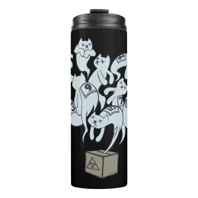 Garrafa Térmica Gato de Schrödinger 9 vidas (Frente)