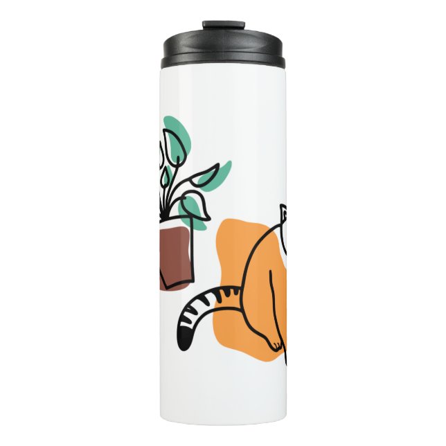 Garrafa Térmica Gato e planta (Frente)