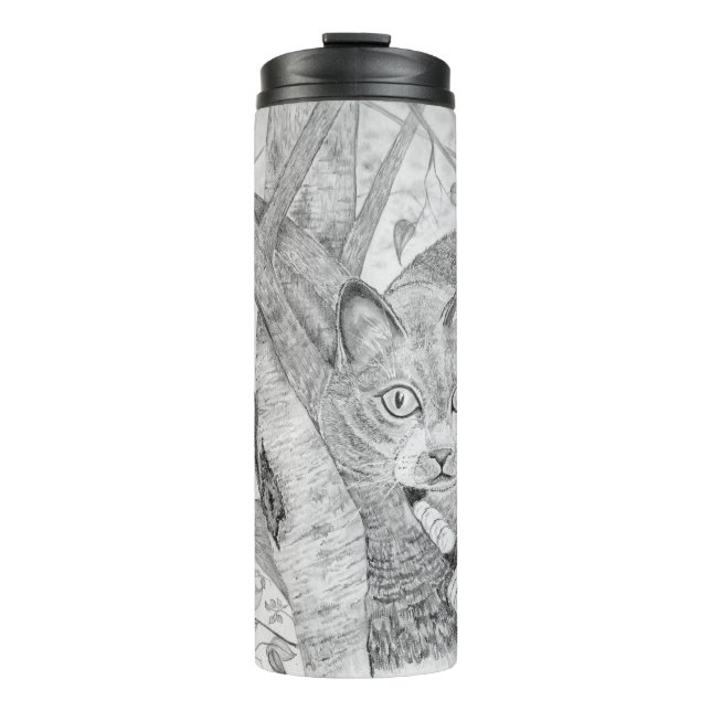 Garrafa Térmica Gato em Tree Thermal Tumbler (Frente)