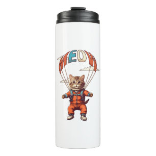 Garrafa Térmica Gato Engraçado de Skydiving