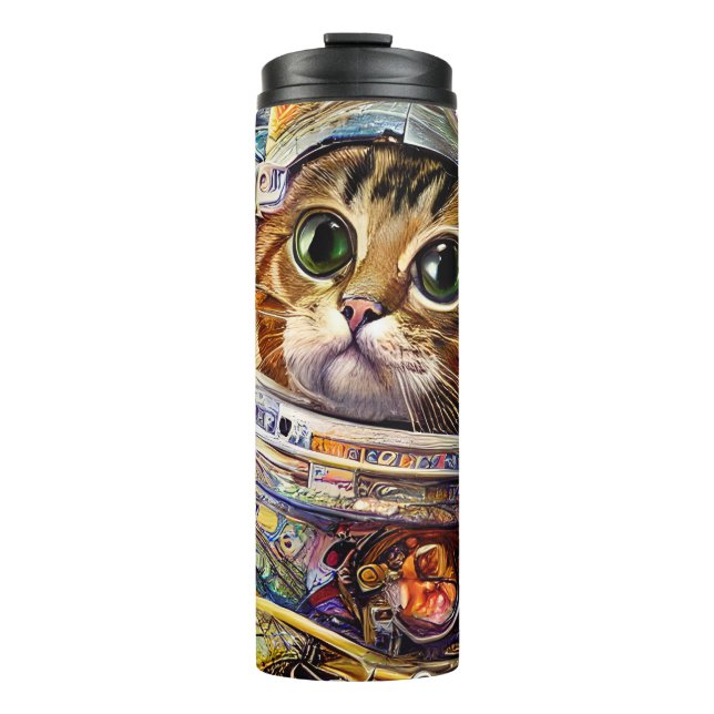 Garrafa Térmica Gato espacial futuralista (Frente)