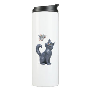 Garrafa Térmica Gato Fofo e Rato