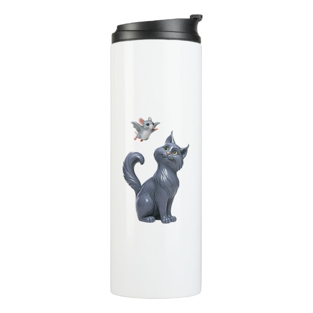 Garrafa Térmica Gato Fofo e Rato (Giro à esquerda)
