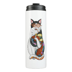Garrafa Térmica gato fumando