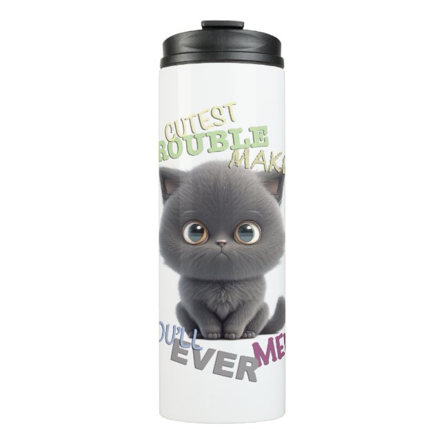 Garrafa Térmica Gato Gatinho Cuttest Troubleshoot Maker Uma Divers (Frente)