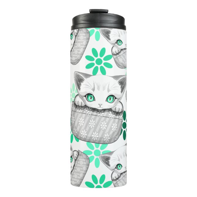 Garrafa Térmica Gato, Gato, Gato e Playaking de uma Bolsa (Frente)