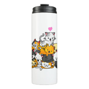 Garrafa Térmica Gato Gato Gato-Gatinho Gato Gato Anime Kawaii Neko
