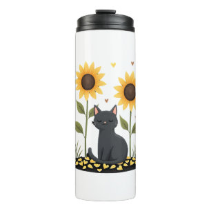 Garrafa Térmica Gato Girassol Árvore de Natal Girassol Gato Amante