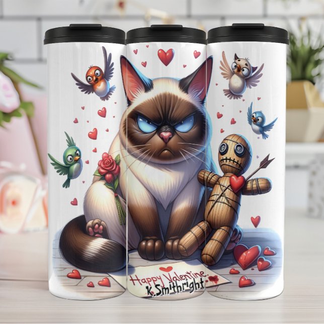 Garrafa Térmica Gato Grumpy com Doll Voodoo (Criador carregado)
