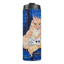 Garrafa Térmica Gato Jogador Gengibre