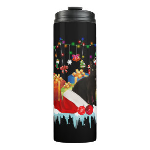 Garrafa Térmica Gato Negro Presente No Meu Natal