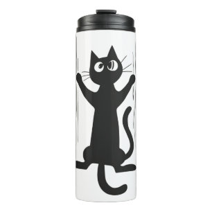 Garrafa Térmica Gato Negro Segurando