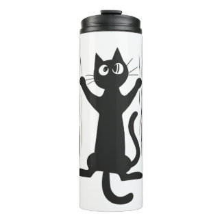 Garrafa Térmica Gato Negro Segurando