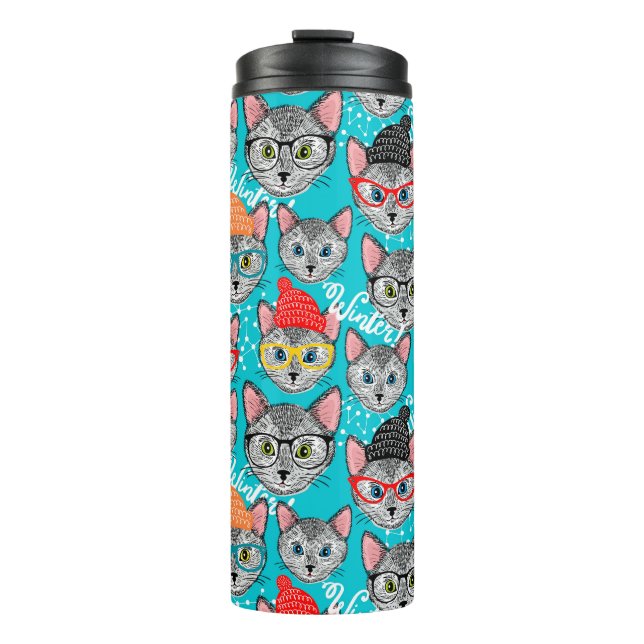 Garrafa Térmica Gato no chapéu (Frente)