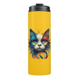 Garrafa Térmica Gato Patriótico Vermelho Branco e Azul