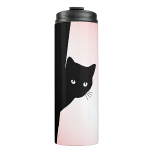 Garrafa Térmica Gato Preto Astuto Rosa