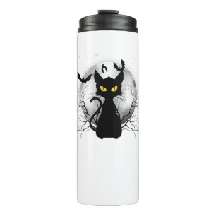 Garrafa Térmica Gato Preto Bats de Lua Completa e Halloween de Noi