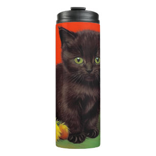 Garrafa Térmica Gato Preto do Estilo Van Gogh