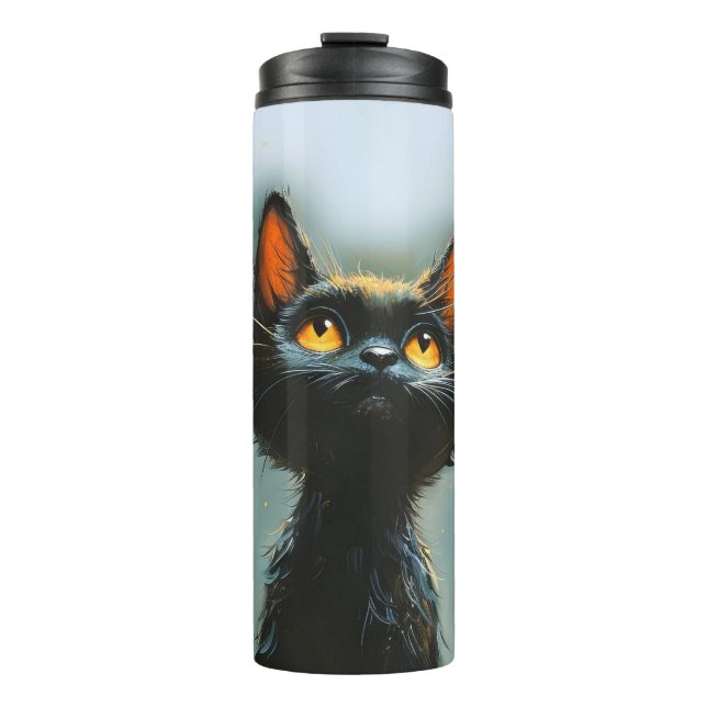 Garrafa Térmica Gato Preto Enfeitiçado (Frente)