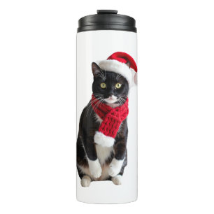 Garrafa Térmica Gato Preto Feio do Natal Chapéu de Papai Noel Cach