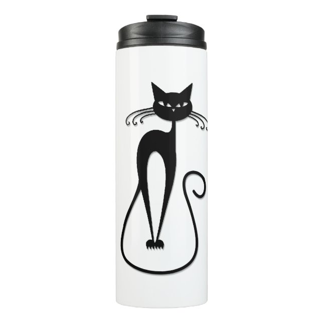 Garrafa Térmica Gato preto magro e caprichoso  (Frente)