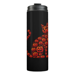 Garrafa Térmica Gato Pumpkin Jack O Lanterna Halloween Mens Mulher