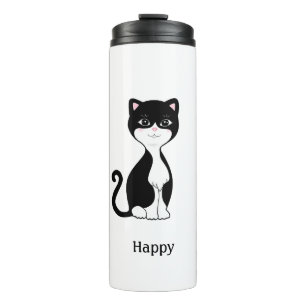 Garrafa Térmica Gato Tuxedo Fofo e Feliz