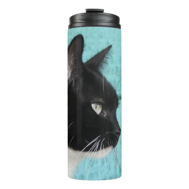 Garrafa Térmica Gato Tuxedo Kitty em Teal (Frente)