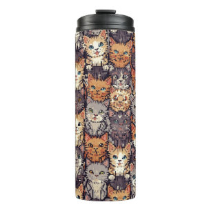 Garrafa Térmica Gatos Coloridos Digitalizados