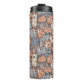 Garrafa Térmica Gatos de Desenho Animado Divertidos