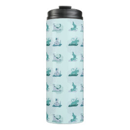 Garrafa Térmica Gatos de ioga verde