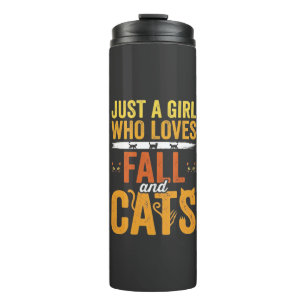 Garrafa Térmica Gatos de Outono Design de Halloween para Meninas A