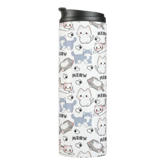 Garrafa Térmica Gatos Fofinhos e Corações Meow