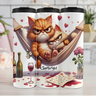 Garrafa Térmica Gatos rabugentos num Hammock