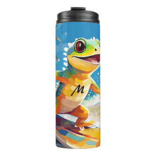 Garrafa Térmica Gecko Surfando Andando As Ondas