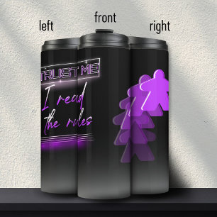 Garrafa Térmica Geek de Jogo do Conselho Roxo Neon Vaporwave